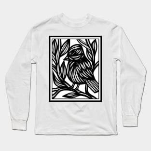 Black and White, Art Print, Illustration Bird, Wall Art, Art Print Birds, Bird Artwork,  Fine Art Drawings Long Sleeve T-Shirt
